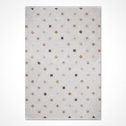 Krem Geometrik Akrilik Makine Halısı