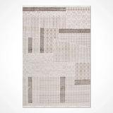 Light Beige Brown Modern Geometric Living Room Rug - Acrylic Machine Woven