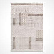 Bej Geometrik Akrilik Makine Halısı