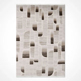 Light Beige Brown Modern Geometric Living Room Rug - Acrylic