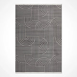 Anthracite Light Gray Modern Geometric Living Room Rug - Acrylic
