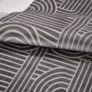 Gri Geometrik Akrilik Makine Halısı