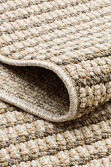 Beiger Maschinell Gefertigter Teppich Braun Schmutzabweisend Gestreift