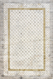 Bej Gold Baklava Bohem Halı - Yıkanabilir - Kaymaz Taban - Pati Dostu