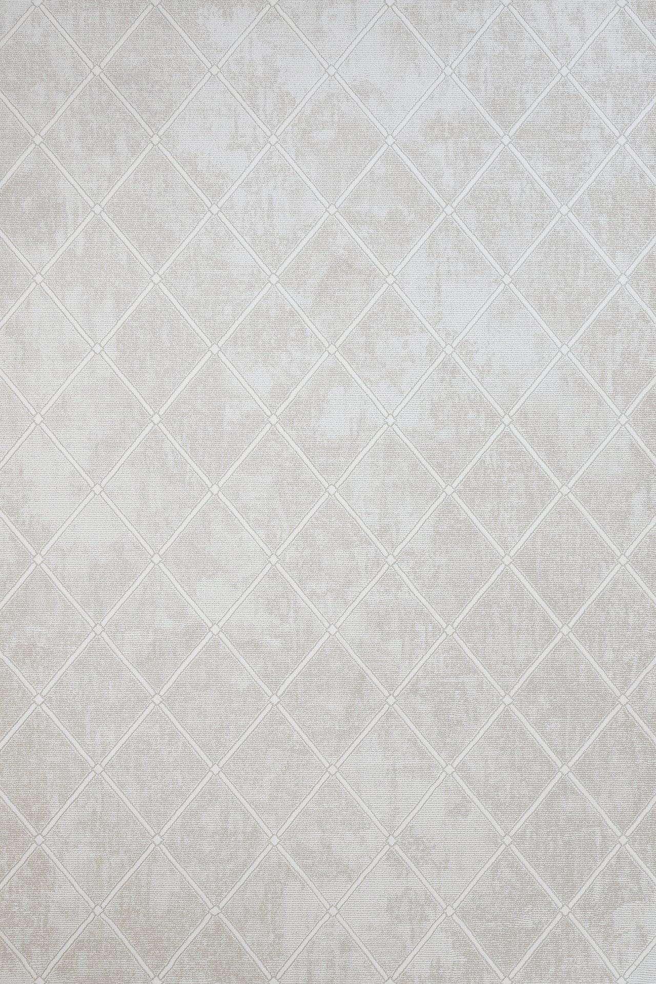 Beyaz Gri Geometrik Minimalist Halı - Yıkanabilir - Kaymaz Taban - Pati Dostu