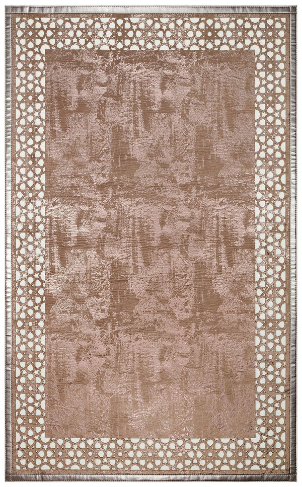 Dekoratif Modern Deri Halı - Yıkanabilir - Kaymaz Taban - Pati Dostu