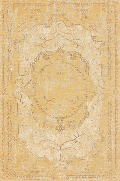 Sarı Göbekli Modern Etnik Desenli Halı  | Makinada Yıkanabilir | Hav Toz Vermez | Leke Tutmayan | Kaymaz Taban | Dijital Makine Baskı | Salon Yolluk Mutfak Halısı