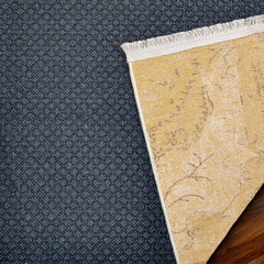 Sarı Göbekli Modern Etnik Desenli Halı  | Makinada Yıkanabilir | Hav Toz Vermez | Leke Tutmayan | Kaymaz Taban | Dijital Makine Baskı | Salon Yolluk Mutfak Halısı