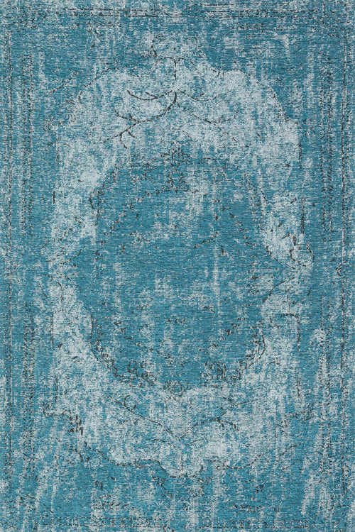 Mavi Göbekli Modern Etnik Desenli Halı  | Makinada Yıkanabilir | Hav Toz Vermez | Leke Tutmayan | Kaymaz Taban | Dijital Makine Baskı | Salon Yolluk Mutfak Halısı