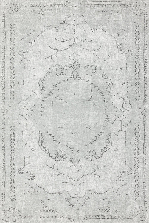 Gri Göbekli Modern Etnik Desenli Halı  | Makinada Yıkanabilir | Hav Toz Vermez | Leke Tutmayan | Kaymaz Taban | Dijital Makine Baskı | Salon Yolluk Mutfak Halısı