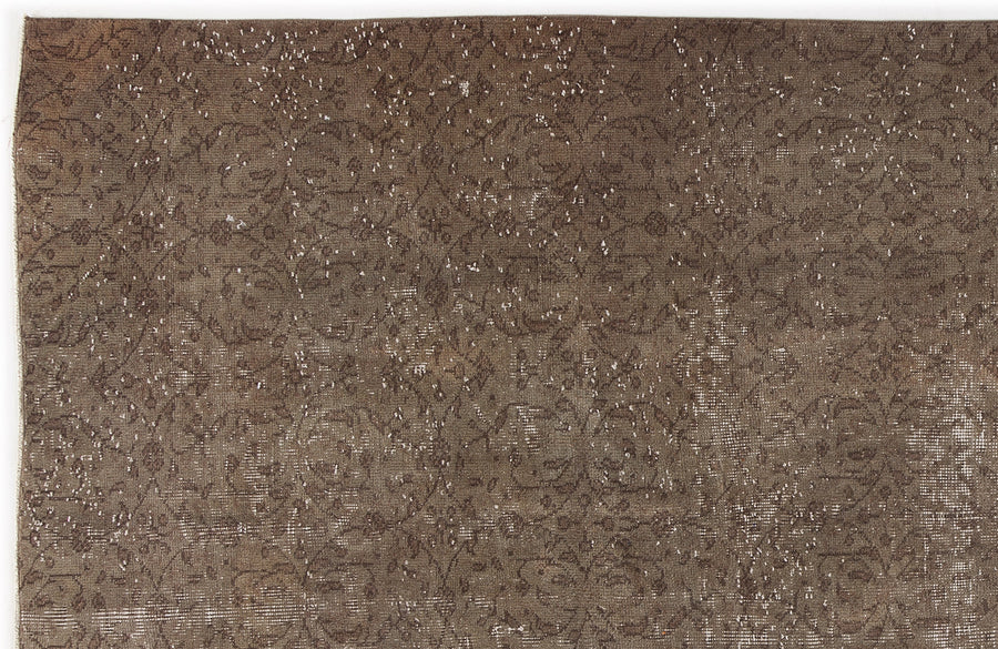 Tirena Kahverengi ve Bej Çiçek Desenli El Dokuma Halı 141x261 cm – detay görünümü