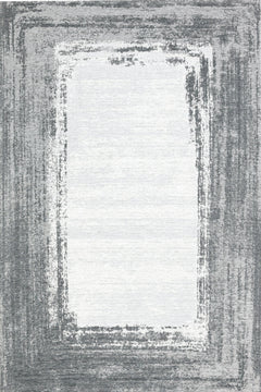 Gri Çerçeveli Modern Etnik Desenli Halı  | Makinada Yıkanabilir | Hav Toz Vermez | Leke Tutmayan | Kaymaz Taban | Dijital Makine Baskı | Salon Yolluk Mutfak Halısı