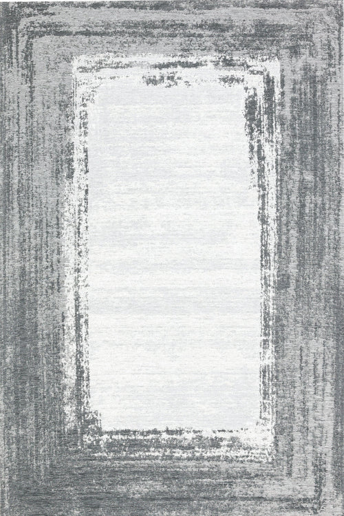 Gri Çerçeveli Modern Etnik Desenli Halı  | Makinada Yıkanabilir | Hav Toz Vermez | Leke Tutmayan | Kaymaz Taban | Dijital Makine Baskı | Salon Yolluk Mutfak Halısı