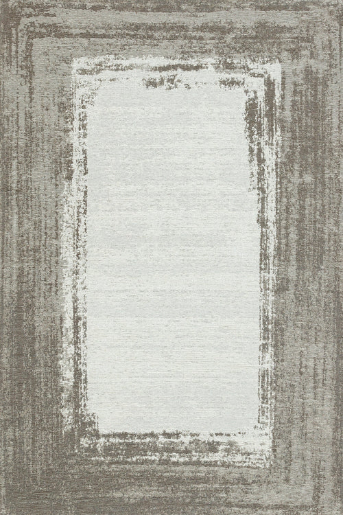 Kahve Çerçeveli Modern Etnik Desenli Halı  | Makinada Yıkanabilir | Hav Toz Vermez | Leke Tutmayan | Kaymaz Taban | Dijital Makine Baskı | Salon Yolluk Mutfak Halısı