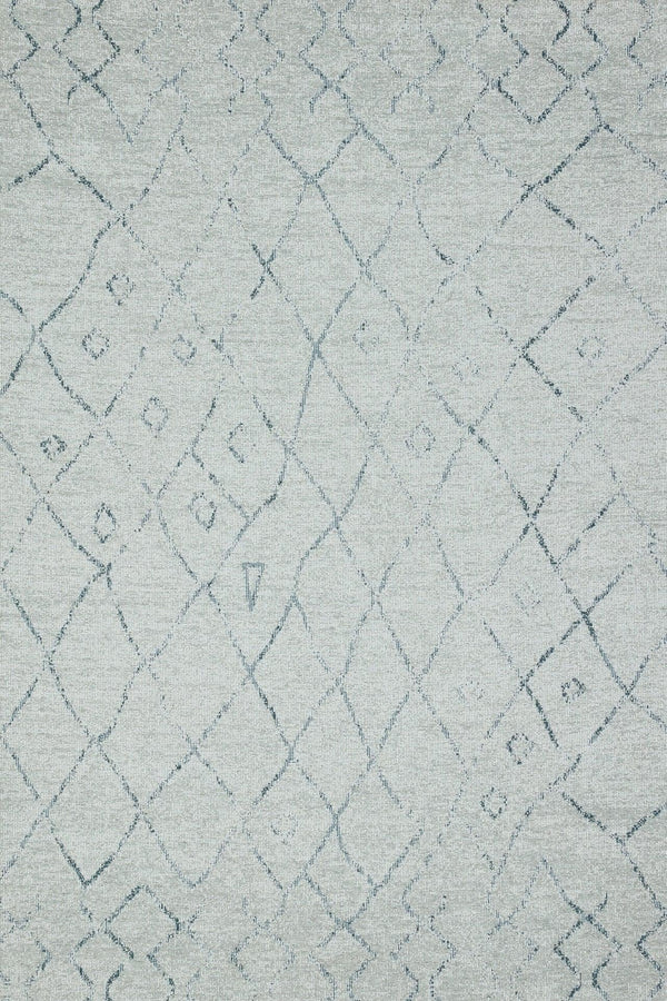Beyaz Gri Baklava Geometrik Halı - Yıkanabilir - Kaymaz Taban - Pati Dostu
