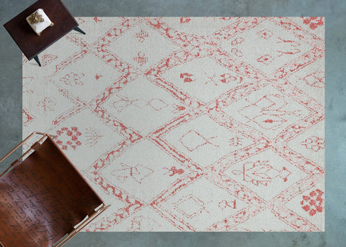 Kırmızı Etnik Modern Etnik Desenli Halı  | Makinada Yıkanabilir | Hav Toz Vermez | Leke Tutmayan | Kaymaz Taban | Dijital Makine Baskı | Salon Yolluk Mutfak Halısı