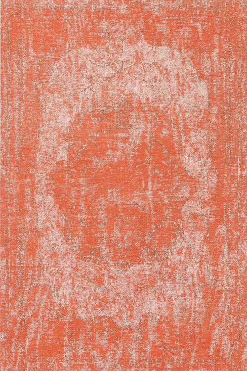 Turuncu Modern Modern Etnik Desenli Halı  | Makinada Yıkanabilir | Hav Toz Vermez | Leke Tutmayan | Kaymaz Taban | Dijital Makine Baskı | Salon Yolluk Mutfak Halısı