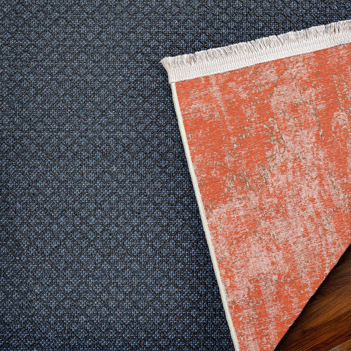 Turuncu Modern Modern Etnik Desenli Halı  | Makinada Yıkanabilir | Hav Toz Vermez | Leke Tutmayan | Kaymaz Taban | Dijital Makine Baskı | Salon Yolluk Mutfak Halısı