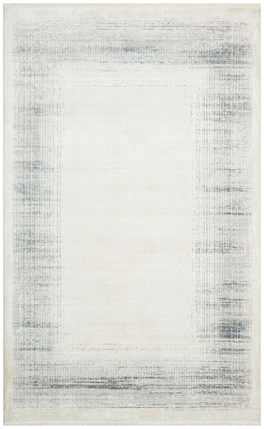 White and Grey Distressed Abstract Living Room Rug – in the living room