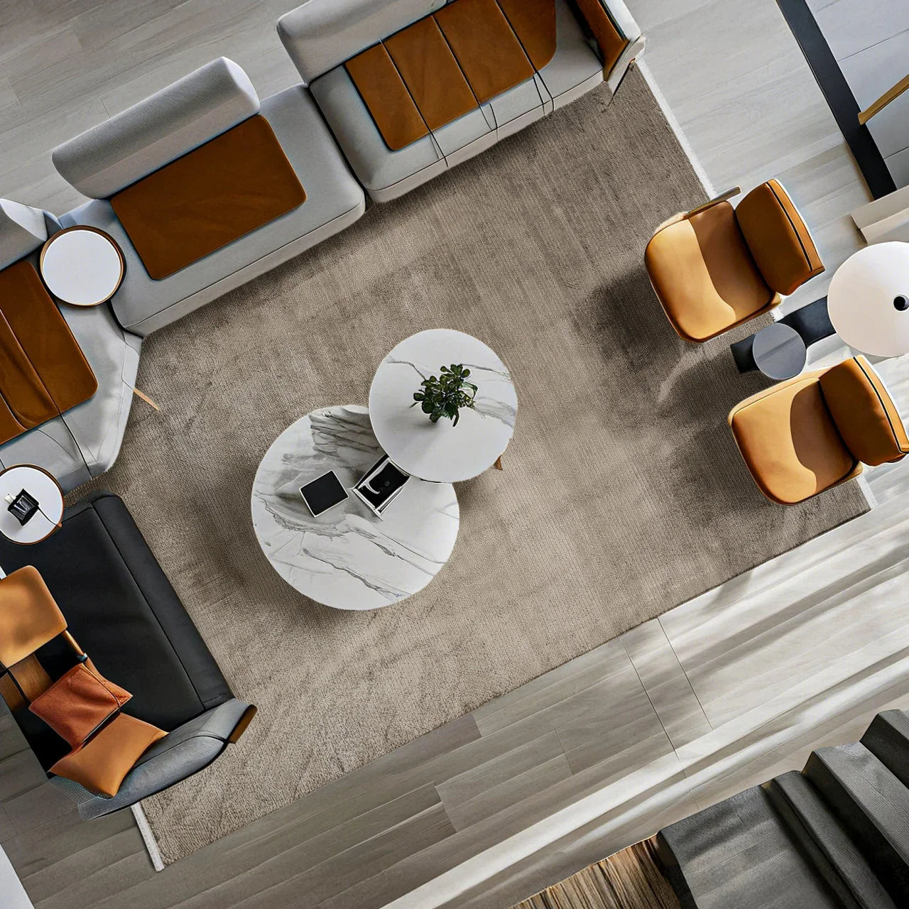 Vizon Düz Minimalist Halı - Yıkanabilir - Kaymaz Taban - Pati Dostu