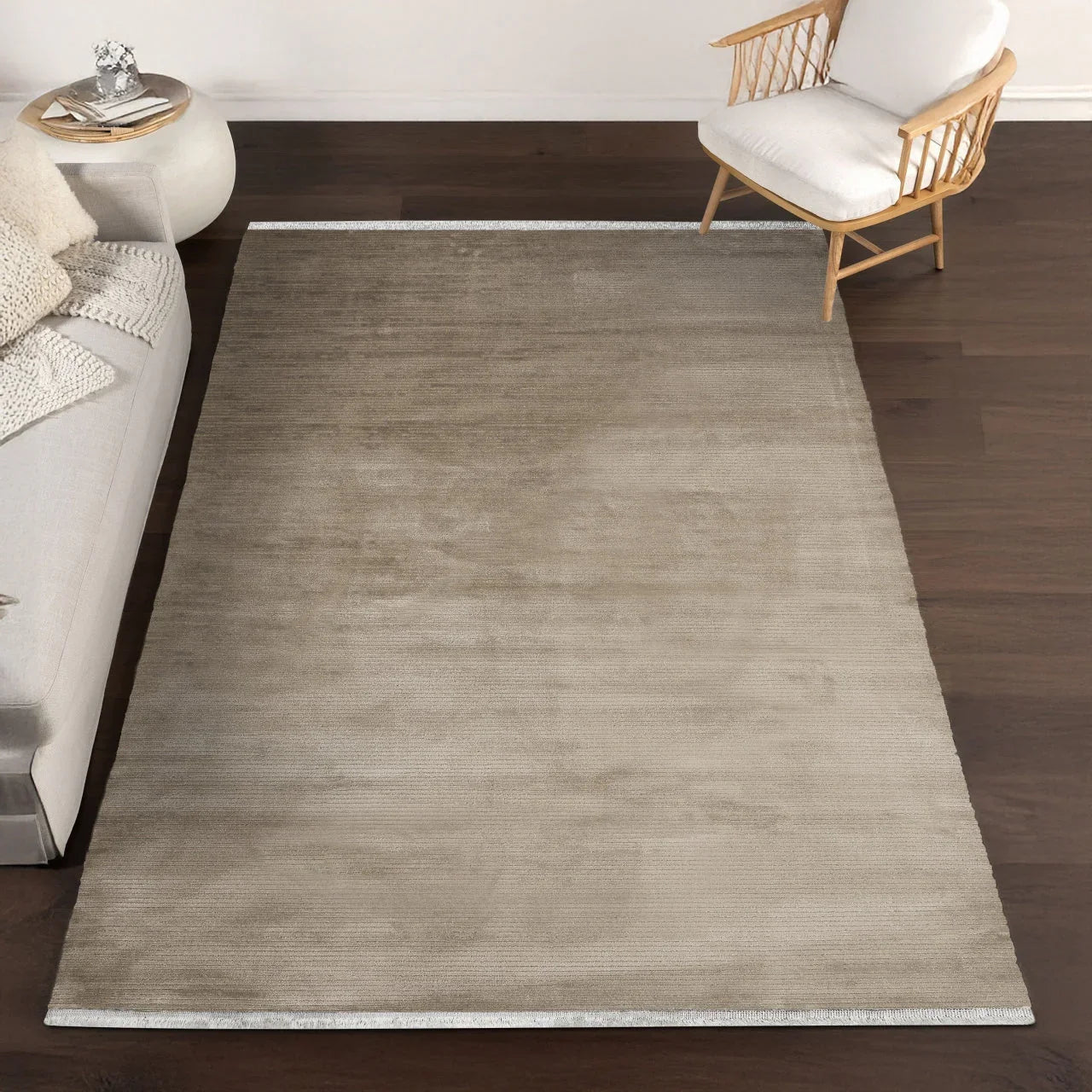 Vizon Düz Minimalist Halı - Yıkanabilir - Kaymaz Taban - Pati Dostu