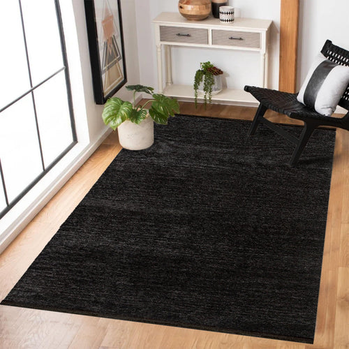 Antrasit Düz Modern Etnik Desenli Halı  | Makinada Yıkanabilir | Hav Toz Vermez | Leke Tutmayan | Kaymaz Taban | Dijital Makine Baskı | Salon Yolluk Mutfak Halısı