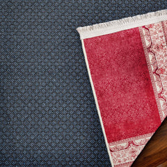 Bordo Çerçeveli Modern Etnik Desenli Halı  | Makinada Yıkanabilir | Hav Toz Vermez | Leke Tutmayan | Kaymaz Taban | Dijital Makine Baskı | Salon Yolluk Mutfak Halısı