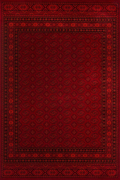 Kırmızı Etnik Modern Etnik Desenli Halı  | Makinada Yıkanabilir | Hav Toz Vermez | Leke Tutmayan | Kaymaz Taban | Dijital Makine Baskı | Salon Yolluk Mutfak Halısı