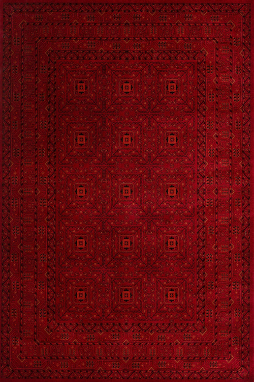 Kırmızı Etnik Modern Etnik Desenli Halı  | Makinada Yıkanabilir | Hav Toz Vermez | Leke Tutmayan | Kaymaz Taban | Dijital Makine Baskı | Salon Yolluk Mutfak Halısı