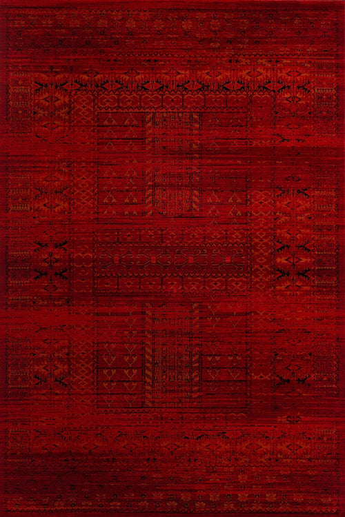 Kırmızı Etnik Modern Etnik Desenli Halı  | Makinada Yıkanabilir | Hav Toz Vermez | Leke Tutmayan | Kaymaz Taban | Dijital Makine Baskı | Salon Yolluk Mutfak Halısı