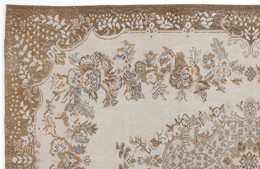 Tirena Bej ve Krem Madalyon Desenli El Dokuma Halı 186x310 cm – detay görünümü