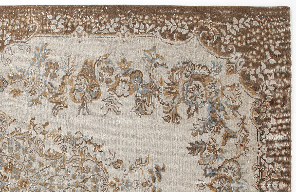 Tirena Bej ve Krem Madalyon Desenli El Dokuma Halı 186x310 cm – detay görünümü