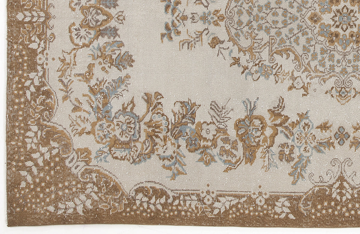 Tirena Bej ve Krem Madalyon Desenli El Dokuma Halı 186x310 cm – detay görünümü