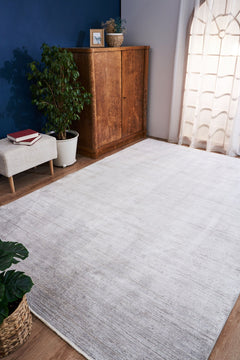 Fort Collins Gri Modern Bambu Makine Halısı