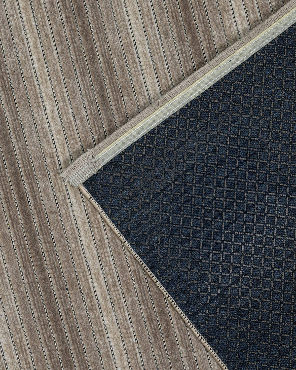 Gri Vizon Düz Geometrik Triko Halı - Toz Vermez