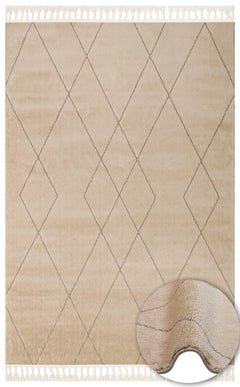 Etnik Desenlere Sahip Hav Toz Vermez Yumuşak Dokulu Modern Halı