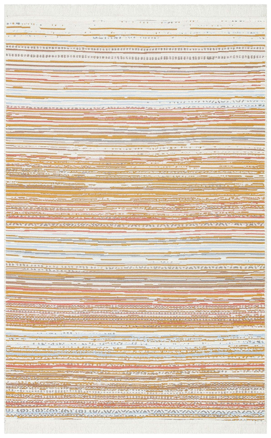 Bej Krem Dekoratif Kilim Halı - Yıkanabilir - Kaymaz Taban - Pati Dostu