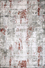 Light Gray White Distressed Living Room Rug - Cotton