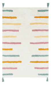 Yıkanabilir Kaymaz Tabanlı Naturel Pamuk Bebek Halısı