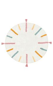 Yıkanabilir Kaymaz Tabanlı Naturel Pamuk Bebek Halısı