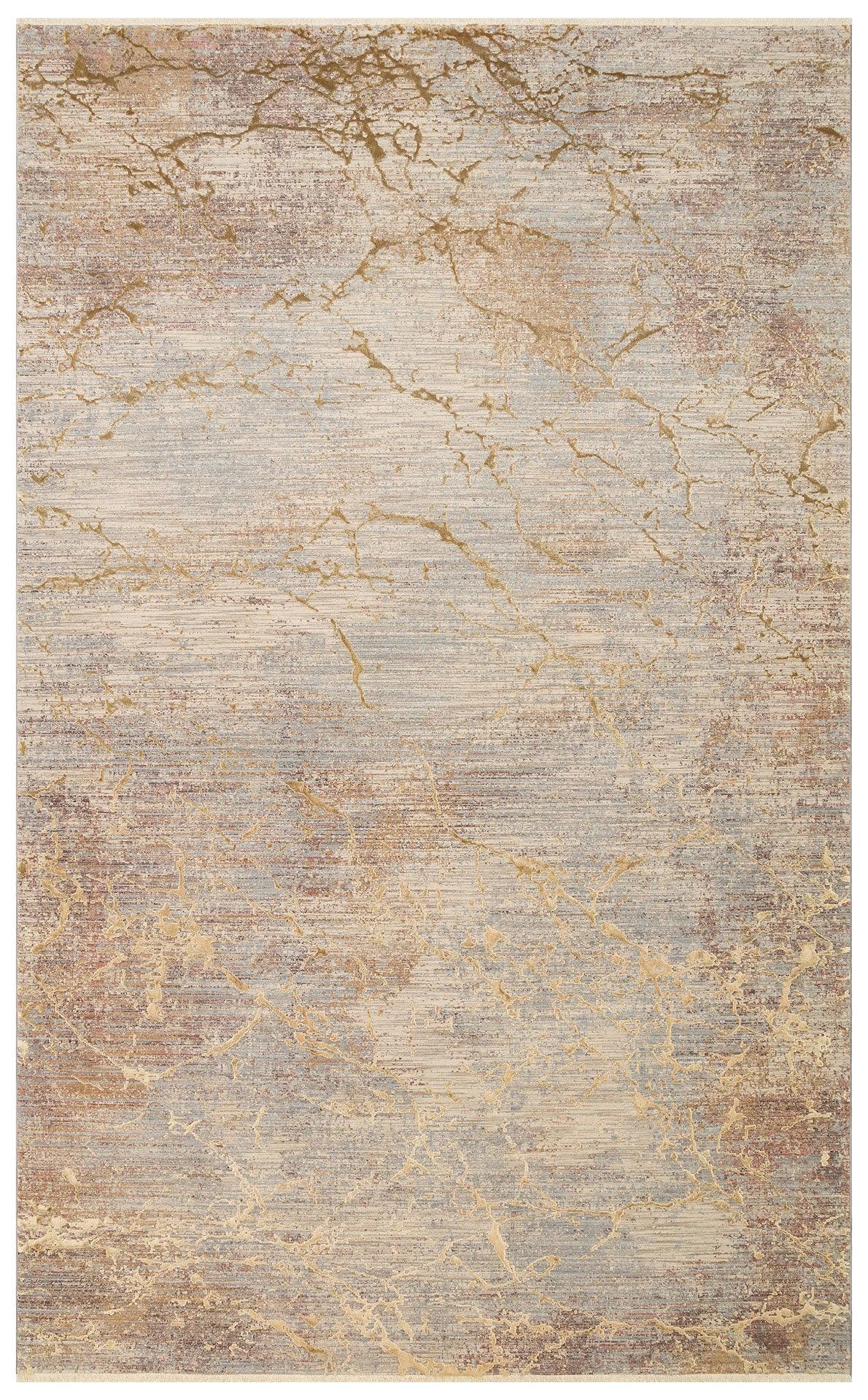 Bej Gold Modern Triko Halı - Pati Dostu - Toz Vermez