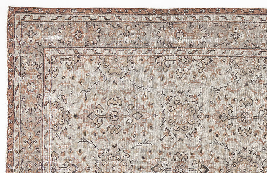 Tirena Bej ve Kahverengi Çiçek Desenli El Dokuma Halı 170x283 cm – detay görünümü