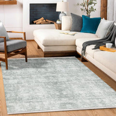 Gri Soyut Modern Etnik Desenli Halı  | Makinada Yıkanabilir | Hav Toz Vermez | Leke Tutmayan | Kaymaz Taban | Dijital Makine Baskı | Salon Yolluk Mutfak Halısı