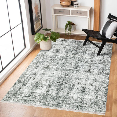 Antrasit Soyut Modern Etnik Desenli Halı  | Makinada Yıkanabilir | Hav Toz Vermez | Leke Tutmayan | Kaymaz Taban | Dijital Makine Baskı | Salon Yolluk Mutfak Halısı