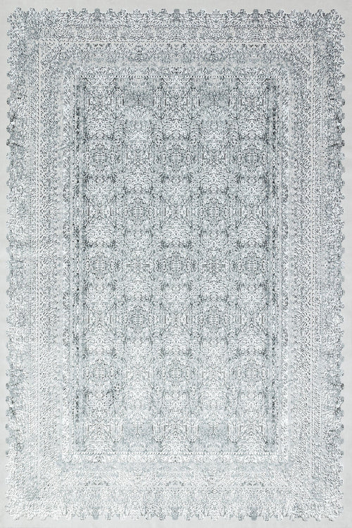 Gri Çerçeveli Modern Etnik Desenli Halı  | Makinada Yıkanabilir | Hav Toz Vermez | Leke Tutmayan | Kaymaz Taban | Dijital Makine Baskı | Salon Yolluk Mutfak Halısı