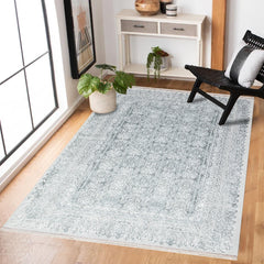 Gri Çerçeveli Modern Etnik Desenli Halı  | Makinada Yıkanabilir | Hav Toz Vermez | Leke Tutmayan | Kaymaz Taban | Dijital Makine Baskı | Salon Yolluk Mutfak Halısı