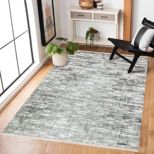 Gri Soyut Modern Etnik Desenli Halı  | Makinada Yıkanabilir | Hav Toz Vermez | Leke Tutmayan | Kaymaz Taban | Dijital Makine Baskı | Salon Yolluk Mutfak Halısı