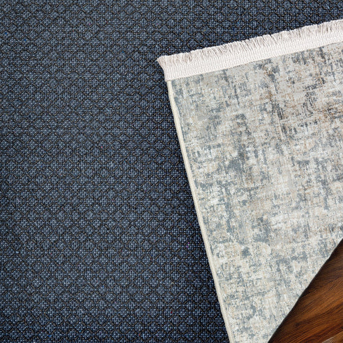 Antrasit Modern Modern Etnik Desenli Halı  | Makinada Yıkanabilir | Hav Toz Vermez | Leke Tutmayan | Kaymaz Taban | Dijital Makine Baskı | Salon Yolluk Mutfak Halısı