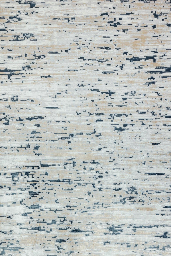 Beyaz Gri Eskitme Modern Halı - Yıkanabilir - Kaymaz Taban - Pati Dostu