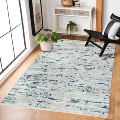 Mavi Modern Modern Etnik Desenli Halı  | Makinada Yıkanabilir | Hav Toz Vermez | Leke Tutmayan | Kaymaz Taban | Dijital Makine Baskı | Salon Yolluk Mutfak Halısı